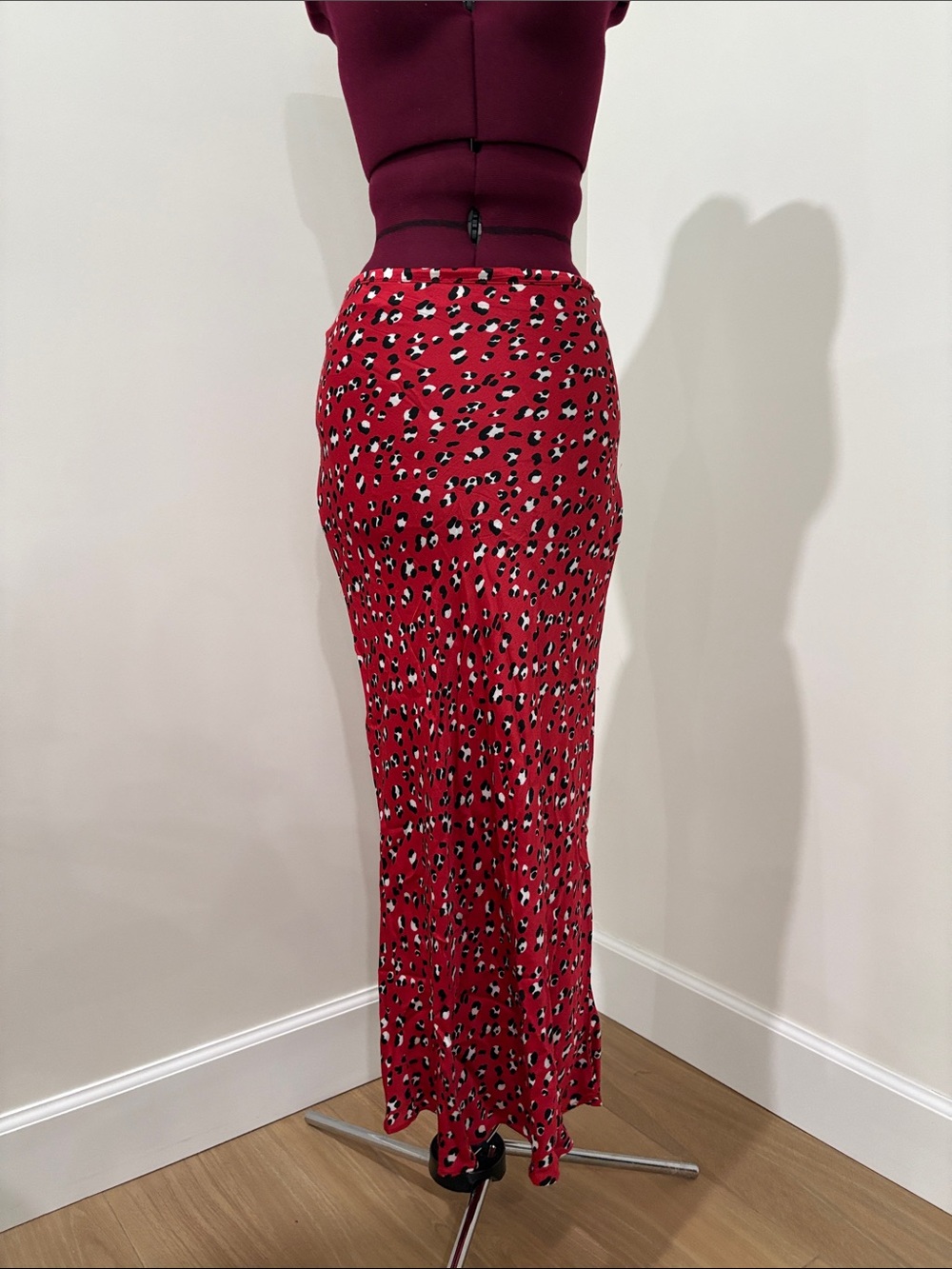 Urban Outfitters Red Leopard Print Maxi Skirt